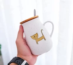 TuYines Tasse à Café Avec Couvercle Chat Tasse Cappuccino Tasse à Café En Céramique Avec Cuillère 380 Ml Tasse Drôle Lait Café Style D -Fournitures De Cuisine Boutique 1200x1079 2