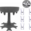 Fontaine à Shot Grijs Comprenant 6 Verres à Shot Transparent + Bouchons De Fuite - Shot Maker - Distributeur De Shot - Verseur - Shots - Verres à Shot - Distributeur - Boisson - Fête - Idée Cadeau Originale - Fontaine à Shot