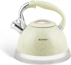 Edënbërg Classic Line - Bouilloire Sifflante En Acier Inoxydable - 3,2 Litres - Acier Inoxydable - Crème