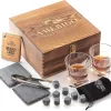 Coffret Cadeau Pierre à Whisky Avec Verres à Whisky - Idées Cadeaux Fête Des Pères - Cadeaux Homme - Glaçons Whisky Réutilisables - Cadeaux Papa - Cadeau Anniversaire Homme - Accessoires Whisky