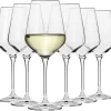 KROSNO Grands Verres à Verres à Vin Witte | Lot De 6 | 390 ML | Collection Avant- Garde | Verre De Cristal | Perfect Pour La Maison, Les Restaurants Et Les Fêtes | Lave-vaisselle