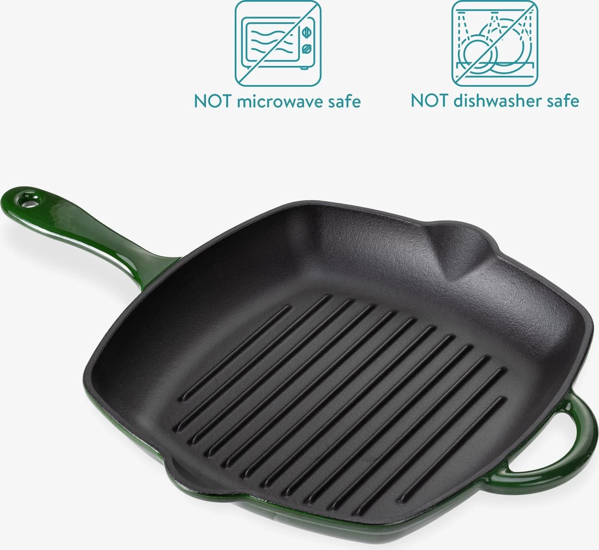 Poêle à Griller En Fonte Navaris 28 Cm - Poêle Professionnelle Avec Revêtement Antiadhésif - Pour Rôtir Et Griller De La Viande, Du Poisson Et Des Légumes Sur N'importe Quelle Cuisinière 7 Poêle à Griller En Fonte Navaris 28 Cm - Poêle Professionnelle Avec Revêtement Antiadhésif - Pour Rôtir Et Griller De La Viande, Du Poisson Et Des Légumes Sur N'importe Quelle Cuisinière – Image 7