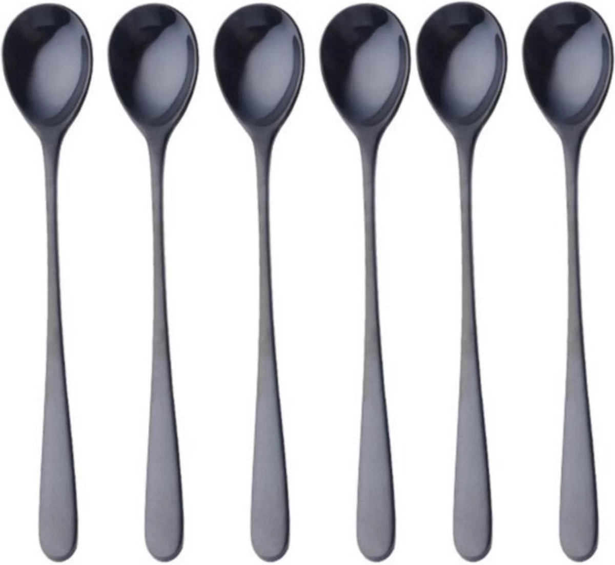 KELERINO. Cuillères à Latte Macchiato - Cuillères à Yogourt, à Dessert Ou à Café En Acier Inoxydable - 6 Pièces - Noir 1 KELERINO. Cuillères à Latte Macchiato - Cuillères à Yogourt, à Dessert Ou à Café En Acier Inoxydable - 6 Pièces - Noir