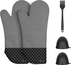 Ensemble De Gants De Cuisine De Luxe – Textile De Cuisine Aid – Accessoires De Four – Gloves De Four