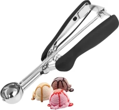 FOCCTS Porteur De Crème Glacée Porteur De Biscuits En Acier Inoxydable Avec Gâchette Pour Fruits, Glaces. Diamètre : 25 Mm