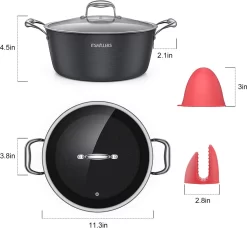 Pan Anti-adhésive ITSMILLERS 6 Litres Cocotte élégante En Céramique Aluminium Avec Couvercle, Induction Possible Sans PTFE Ni PFOA 14 Pan Anti-adhésive ITSMILLERS 6 Litres Cocotte élégante En Céramique Aluminium Avec Couvercle, Induction Possible Sans PTFE Ni PFOA -Fournitures De Cuisine Boutique 1200x1106 2