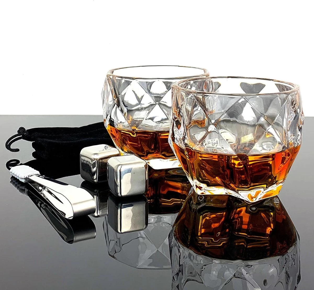 Novacore - Luxe Whisky Boîte En Bois - Gift Set - Whisky Set - Incl. 2 Verres à Whisky, 6 Pierres à Whisky RSV Et Accessoires De Vêtements Pour Bébé Extra 5 Novacore - Luxe Whisky Boîte En Bois - Gift Set - Whisky Set - Incl. 2 Verres à Whisky, 6 Pierres à Whisky RSV Et Accessoires De Vêtements Pour Bébé Extra – Image 5