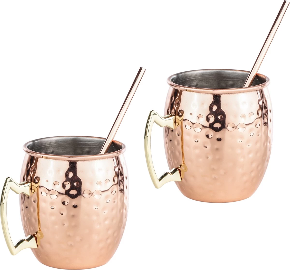 Set De 4x Tasses à Cocktail/verres à Cocktail Cuivre Moscow Mule 500 Ml Avec Pailles à Boire - Faire Des Cocktails 1 Set De 4x Tasses à Cocktail/verres à Cocktail Cuivre Moscow Mule 500 Ml Avec Pailles à Boire - Faire Des Cocktails