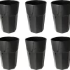 Set Design Lot De 6 Gobelets En Verre Ou Long Drink En Plastique, 14,95 Oz, 4,91 Pouces De Haut, Incassables, Octogonaux, Empilables Et Lavables Au Lave-vaisselle