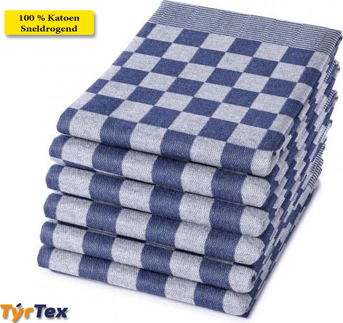 Lot De 6 Essuies De Vaisselle - Blauw - Essuie-tout - Chiffons Blocs - Essuies De Vaisselle De Restauration - Séchage Rapide - Longue Durée De Vie - 100% Katoen - 65x65cm 2 Lot De 6 Essuies De Vaisselle - Blauw - Essuie-tout - Chiffons Blocs - Essuies De Vaisselle De Restauration - Séchage Rapide - Longue Durée De Vie - 100% Katoen - 65x65cm – Image 2