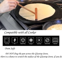 La Cuisine For Life Pan à Pizza En Fonte De 30 Cm Avec Revêtement En émail Noir Mat – Une Spatule En Bois Est Incluse -Fournitures De Cuisine Boutique 1200x1131 1