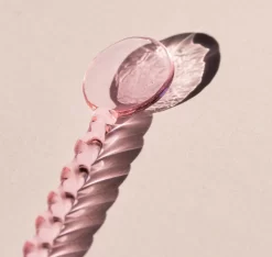 Cuillère En Verres - Rose - Lot De 4 - Verre Transparent - Verre Torsadé - Cuillères Torsadées - Cuillère à Café - Cuillère à Cocktail - Verre Borosilicaté - 15 Cm De Long - Cuillères Uniques