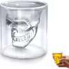 Verres à Whisky, Verre à Vodka, Verre à Vin Créatif, Verres Tête De Mort Pour Whisky, Verres à Whisky Tête De Mort, Pour Noël, Dîner, Fête, Bar, 250 Ml