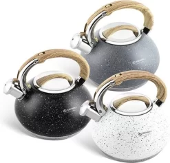 Edënbërg White Line - Bouilloire à Sifflet En Acier Inoxydable - 3,0 Litres - Fond 7 Couches! -Fournitures De Cuisine Boutique 1200x1151