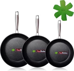 Ensemble De Casseroles / Poêles - Antiadhésif / Ensemble De Poêles à Frire, Ensemble De Poêles à Frire, Sans PFAS, Va Au Lave-vaisselle18-20-24 Cm