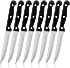 Moodadventures - Set De 8 Couteaux à Steak En Acier Inoxydable - Couteaux Tranchants - Passent Au Lave-vaisselle - Couteau De Table