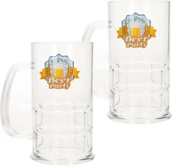 4x Chopes à Bière Oktoberfest 14 Cm - Verres à Bière En Plastique Chopes à Bière 275 Ml - Oktoberfest / Bierfeest Catering Party Supplies