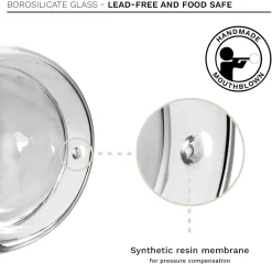 Verre à Thé Creano , Verre à Café, Verre à Latte, Double Paroi, Verre Thermique, Avec Poignée, Grand, En Verre Borosilicaté, 6 X 400 Ml -Fournitures De Cuisine Boutique 1200x1168 3