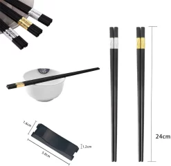 Baguettes En Alliage, 10 Paires De Baguettes Zwart Baguettes Chinoises Baguettes Lavables Set De Services De Table Réutilisables, Pour La Maison, La Cuisine, Le Restaurant Baguettes Avec 2 Repose-baguettes (trèfle Argenté) -Fournitures De Cuisine Boutique 1200x1170 1