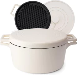KIVY Faitout En Cast Iron Safe [5,2 Litres - 26 Cm] - Tous Feux Et Induction - Cocotte Cocotte Cocotte En Cast Iron Avec Couvercle - Passe Au Four - Cocotte En Cast Iron