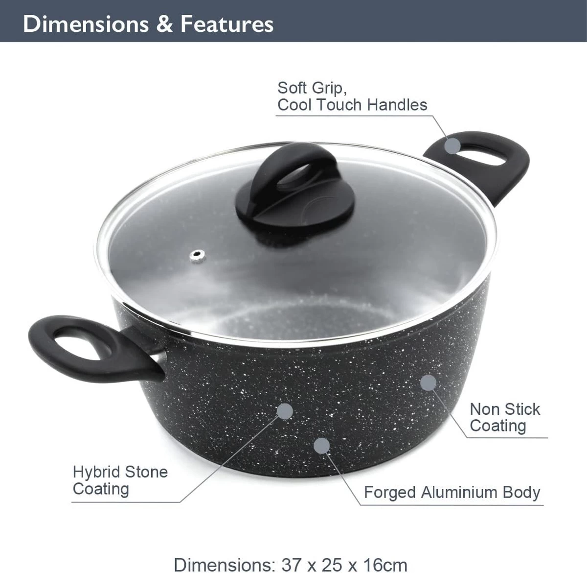 Poêle à Frire Blackmoor Avec Couvercle, 24 Cm, Noir, Antiadhésif Et Résistant Aux Rayures, Cool Froides Au Toucher, Convient Pour Les Cuisinières à Induction, électriques Et à Gaz 3 Poêle à Frire Blackmoor Avec Couvercle, 24 Cm, Noir, Antiadhésif Et Résistant Aux Rayures, Cool Froides Au Toucher, Convient Pour Les Cuisinières à Induction, électriques Et à Gaz – Image 3