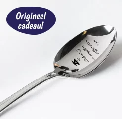 Cuillère Avec Texte - "Let's Have Coffee Together Forever" - 19.5cm - Cadeau Saint Valentin Pour Hem Ou Cheveux - Surprise Saint Valentin - Cuillère Décorée - Cuillère Longue - Cadeau