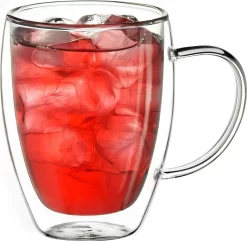 Verre à Thé Creano , Verre à Café, Verre à Latte, Double Paroi, Verre Thermique, Avec Poignée, Grand, En Verre Borosilicaté, 6 X 400 Ml -Fournitures De Cuisine Boutique 1200x1173 7
