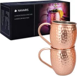 Navaris Moscow Mule Cups - Set De 2 - Tasses à Cocktail - Mug Pour Moscow Mule Et Cocktails - Acier Inoxydable - 2 Tasses En Cuivre -Fournitures De Cuisine Boutique 1200x1174 7