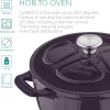 Cocotte En Fonte Navaris Avec Couvercle - Navaris émaillée - Convient à La Cuisson Induction, Gaz Et Céramique - Violet