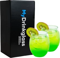 MyDrinkglass Verres à Cocktail Tap Tucker | Verres à Cocktail En Plastique | 2 Pièces | Ensemble à Cocktail | Verres De Camping | Zero Gaspillage | Réutilisable | Glas à Cocktail Incassable| 400 Ml |