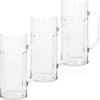6x Chope à Bière Incassable Plastique Transparent Nervuré 56 Cl / 560 Ml - Verres à Bière Incassables