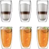 Verre GLAEZ® à Double Paroi - Verres à Verres à Café Latte Macchiato - Tasses à Café / Verres à Thé - Longdrinkglas - Mojitoglas - Verre à Café Verres à Thé à La Bouche - Verres à Café à Double Paroi - Lave-vaisselle - 450 Ml