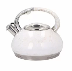 Edënbërg White Line - Bouilloire Sifflante De Luxe En Acier Inoxydable - 3,0 Litres - Blanc