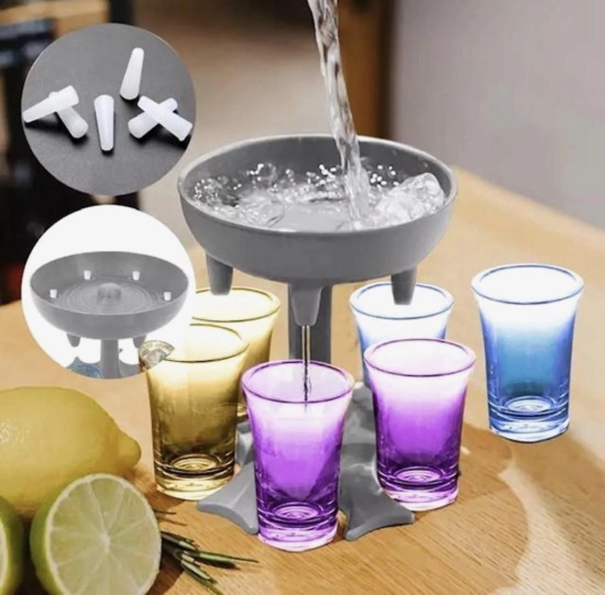 Fontaine à Shot Comprenant 6 Verres à Shot Bouchons Colorés & Leak - Fabricant De Shot - Distributeur De Shot - Verseur - Shots - Verres à Shot - Distributeur - Boisson - Party - Idée Cadeau Originale - Fontaine à Shot 1 Fontaine à Shot Comprenant 6 Verres à Shot Bouchons Colorés & Leak - Fabricant De Shot - Distributeur De Shot - Verseur - Shots - Verres à Shot - Distributeur - Boisson - Party - Idée Cadeau Originale - Fontaine à Shot