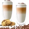 Verres à Latte Macchiato De Luxe Double Paroi - Verres à Verres à Café Double Paroi - Verres à Cappuccino - Tasse à Cappuccino - Verres à Latte - Verre à Thé Double Paroi 450 ML - Set De 2