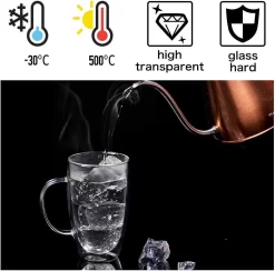 Ensemble De Tasses à Café En Verre à Double Paroi, Verres Isothermes En Verre Transparent Avec Poignées Pour Boissons Chaudes Ou Froides, Par Exemple Café, Latte, Mochiatto, Thé, Ensemble De 4, 250 Ml -Fournitures De Cuisine Boutique 1200x1185 9