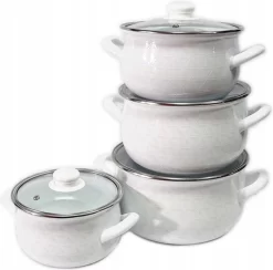 Ensemble De Casseroles Blanches Emalia Diamond 8 Pièces Pour Toutes Les Sources De Chaleur - Ensemble De Cuisson émaillé - Émail - Ensemble De Casseroles -Fournitures De Cuisine Boutique 1200x1186 7