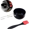 Cheqo® Casserole BBQ En Acier Inoxydable Avec Brosse à Sauce - Casserole Pour Barbecue - Casserole Avec Brosse - ø11.5cm - Brosse En Siliconen