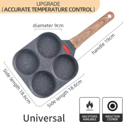 Pureen® 4 En 1 Frying Pan Non Stick - Casseroles Et Poêles - Quatre Pièces - Quatre Trous - Accessoires De Vêtements Pour Bébé De Cuisine - Omelette Pan - Pour Les Burgers Et Les œufs - Crêpes - Geen Fumée - Résistant Aux Taches -Fournitures De Cuisine Boutique 1200x1190 7