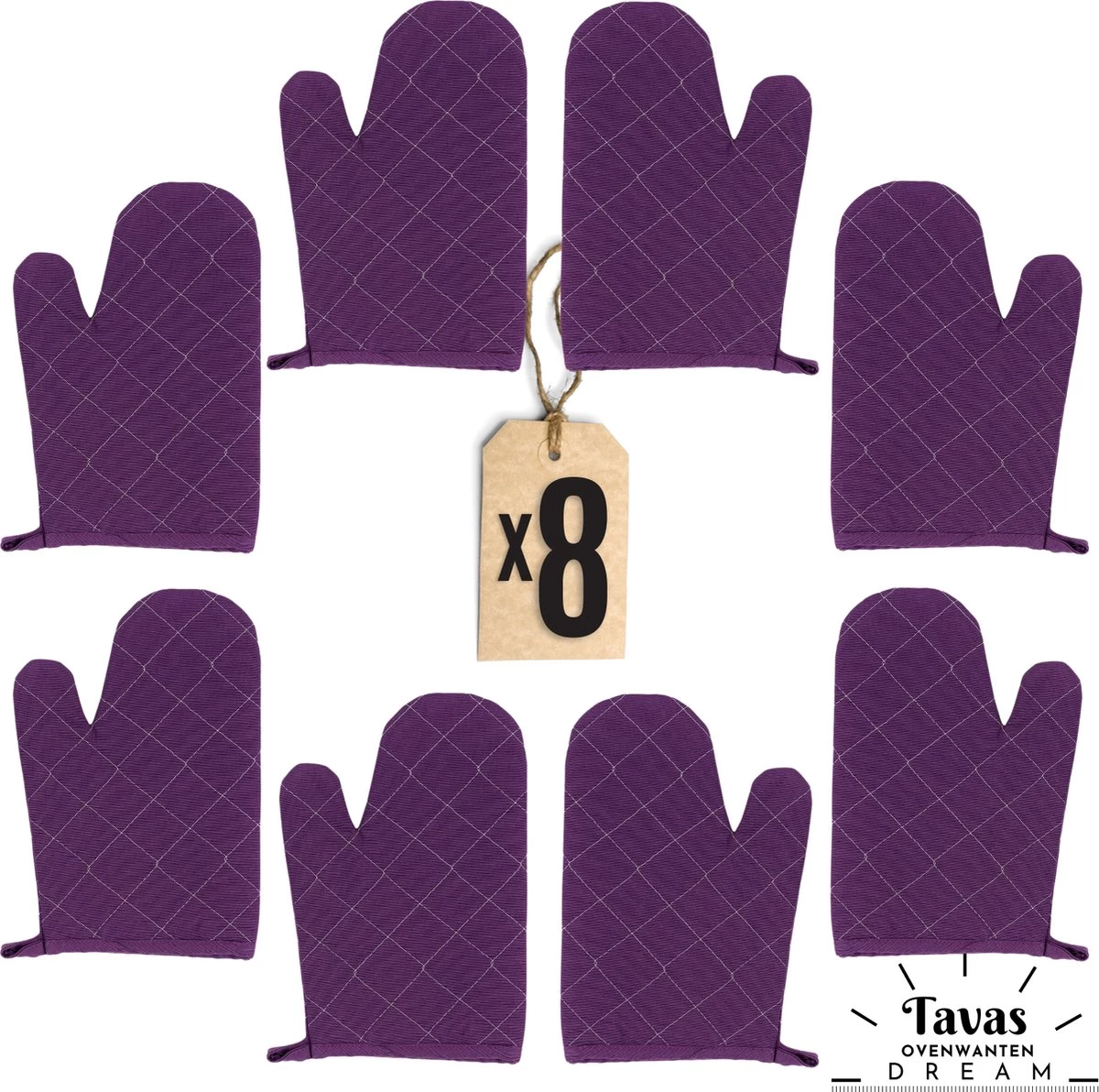 Tavas Gants De Gants De Four Résistants à La Chaleur 8 Pièces Violet Gant De Four En Katoen, Thermolite Jusqu'à 200°C 1 Tavas Gants De Gants De Four Résistants à La Chaleur 8 Pièces Violet Gant De Four En Katoen, Thermolite Jusqu'à 200°C
