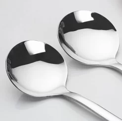 Set De 6 Longues Cuillères Rondes - Latte Macchiato - Cuillères à Dessert - Cuillères à Dessert - Cuillères à Sorbet - Cuillères à Glace - Cuillères à Café à Café - Argent