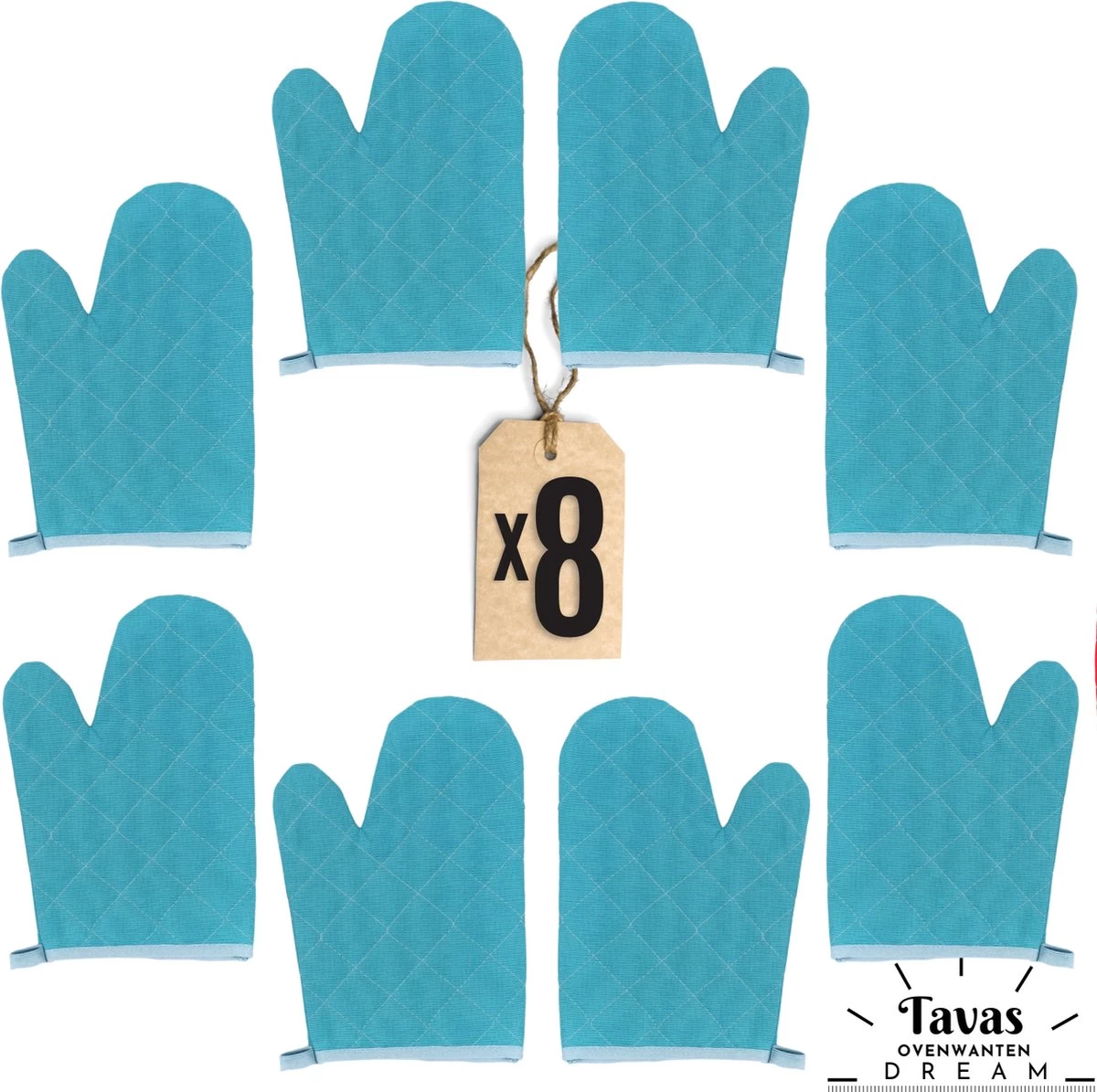 Tavas Gants De Gants De Four Résistants à La Chaleur 8 Pièces Turquoise Gant De Four Katoen, Thermolite Jusqu'à 200°C 1 Tavas Gants De Gants De Four Résistants à La Chaleur 8 Pièces Turquoise Gant De Four Katoen, Thermolite Jusqu'à 200°C