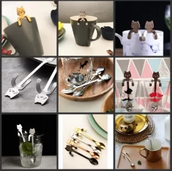 Café Ou Cuillère En Acier Inoxydable Avec Tête De Chat à Accrocher à La Tasse, Polie Des Deux Côtés 4 Cuillères 15 Café Ou Cuillère En Acier Inoxydable Avec Tête De Chat à Accrocher à La Tasse, Polie Des Deux Côtés 4 Cuillères -Fournitures De Cuisine Boutique 1200x1195 9