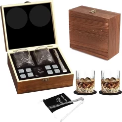 Ensemble à Whisky Avec - 2 Verres à Whisky - 8 Pierres à Whisky - Verres à Whisky - Whisky - Cadeau Pour Homme/fête Des Pères
