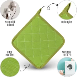 Tavas Dream Maniques Résistantes à La Chaleur 8 Pièces Vert Gant De Maniques Katoen, Thermolite Jusqu'à 220°C -Fournitures De Cuisine Boutique 1200x1197 23