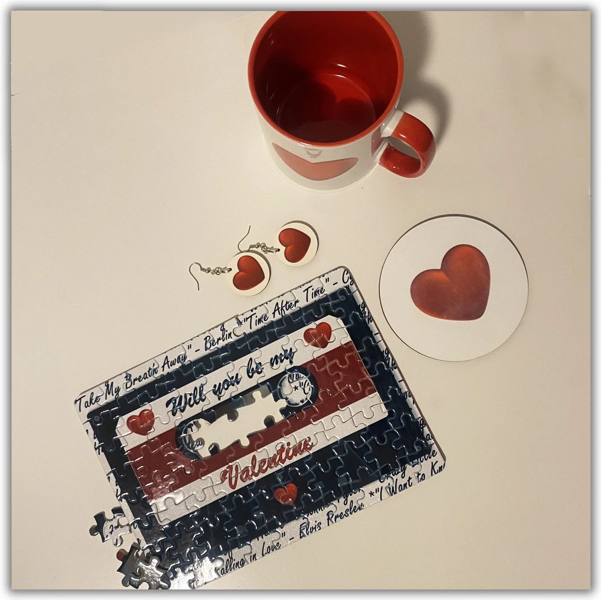 NB! Creative Boutique - Valentines Mug/Boucles D'oreilles/Coaster Set/Valentine Mug/ Boucles D'oreilles D'oreilles /Coaster Set 3 NB! Creative Boutique - Valentines Mug/Boucles D'oreilles/Coaster Set/Valentine Mug/ Boucles D'oreilles D'oreilles /Coaster Set – Image 3