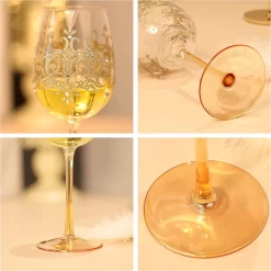 NymphFable Verre à Vin Peint à La Main Kroon Dorée Artisanat Verres à Verres à Vin Peints 15 Oz Cadeau De Nouveauté Pour Les Anniversaires -Fournitures De Cuisine Boutique 1200x1198 29