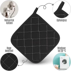 Tavas Dream Maniques Résistantes à La Chaleur 8 Pièces Zwart Gant De Maniques Katoen, Thermolite Jusqu'à 220°C -Fournitures De Cuisine Boutique 1200x1198 33