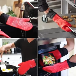 SWILIX De Gants De Four 2 Pièces - Gants De Four - Gant De Four En Siliconen - Gant De BBQ - Extra Long - Rouge -Fournitures De Cuisine Boutique 1200x1198 34