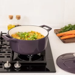 Cocotte En Fonte Navaris Avec Couvercle - Navaris émaillée - Convient à La Cuisson Induction, Gaz Et Céramique - Violet -Fournitures De Cuisine Boutique 1200x1200 1047